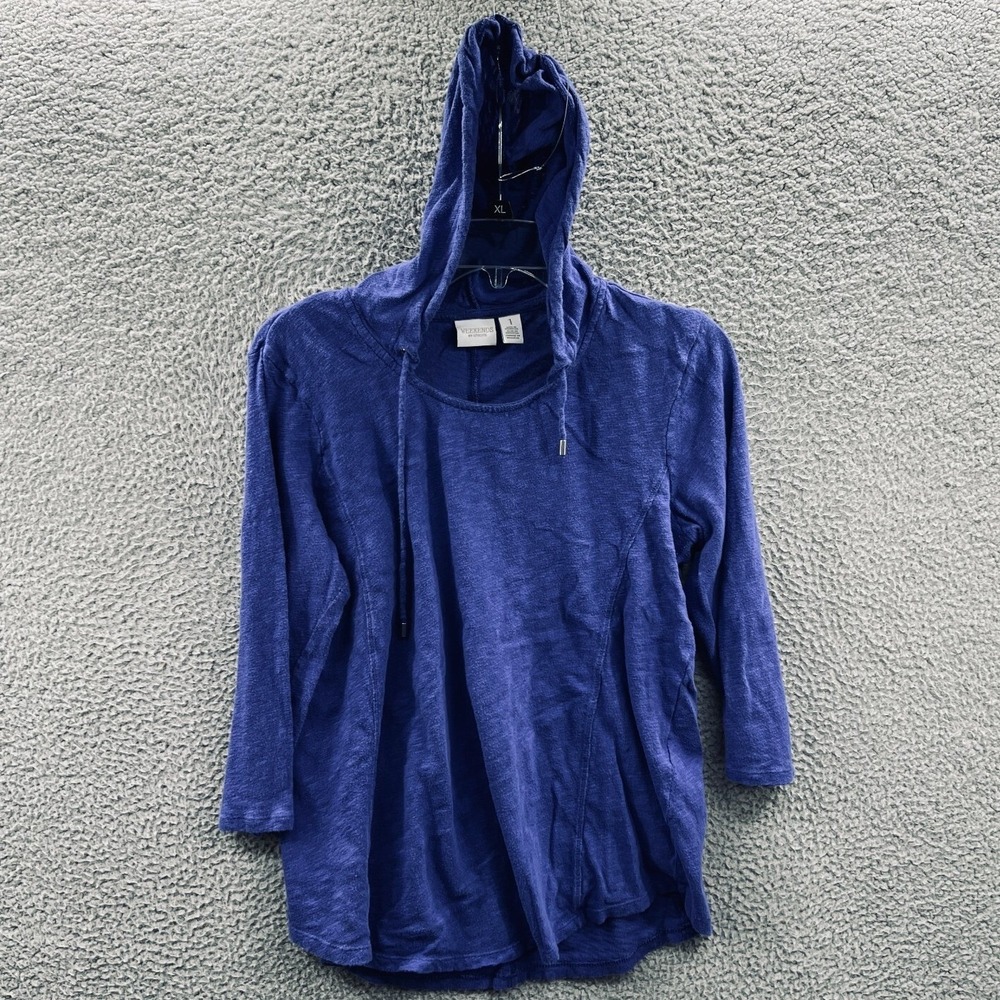 Chicos Womens Minimalist Hooded Tunic M Pullover Athleisure Layering Relaxed